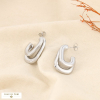 Boucles d’oreille sculpturales acier inoxydable 0325586 argenté