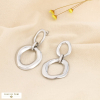 Boucles d’oreille organiques sculpturales acier 0325587 argenté
