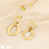 Boucles d’oreille organiques sculpturales acier 0325587 doré