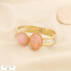 Bracelet manchette contemporain chic acier résine 0226101 rouge corail