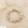 Bracelet boules résine marbrée acier inoxydable 0226124 naturel/beige