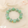 Bracelet boules résine marbrée acier inoxydable 0226124 vert aqua
