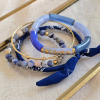 Bracelet jonc élastique LOVE résine marbrée acier 0226111 bleu