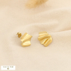 Puces d’oreilles ondulées acier inoxydable 0325604 doré