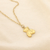 Collier ourson acier inoxydable chaîne maille forçat 0126138 doré