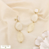 Boucles d’oreilles pendantes résine acier inoxydable 0326034 naturel/beige