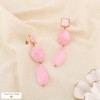 Boucles d’oreilles pendantes résine acier inoxydable 0326034 rose