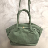 Sac porté épaule cuir véritable façon daim bandoulière 0926030 vert aqua