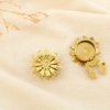 2 Cache-boutons acier inoxydable fleur 0626028 doré
