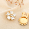 2 Cache-boutons fleur métal strass cœur 0626036 doré