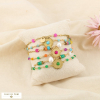 Ensemble 6 bracelets acier pierre perle marguerite 0226156 multi