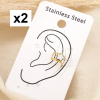 2 Bagues d'oreilles acier inoxydable nacre fleur 0326097 doré