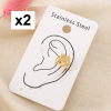 2 Bagues d'oreilles acier inoxydable fleur 0326098 doré