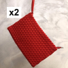 2 pochettes tressées nylon synthétique poignée 0926031 rouge