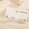 Set 3 boucles d'oreilles puces acier perle acrylique 0326132 multi