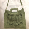 Sac à main femme maille crochetée coton 0926015 vert kaki