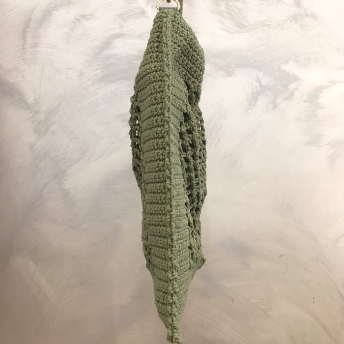 Sac à main femme maille crochetée coton 0926015 vert kaki