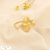 Bague ajustable acier inoxydable fleur en relief 0426053 doré