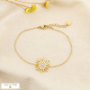 Bracelet acier inoxydable strass soleil stylisé 0226103 doré