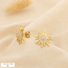 Boucles d’oreilles acier inox strass soleil stylisé 0326101 doré