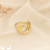 Bague ouverte design organique contemporain acier 0426044 doré