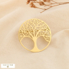 Broche épingle acier inoxydable ajouré arbre de vie 0526026 doré