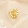 Bague fleur marguerite acier inoxydable ajustable 0426039 doré