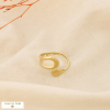 Bague ouverte acier inoxydable ajouré contemporain 0426037 doré