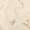 Collier acier inoxydable bicolore pendentif coeur 0126046 doré/argenté