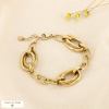 Bracelet chaîne acier inoxydable gros maillon ovale 0226107 doré