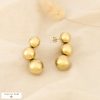 Boucles d’oreilles acier inoxydable boules 0326078 doré