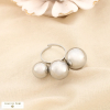 Bague ouverte triple boules acier inoxydable 0426035 argenté