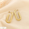 Boucles d’oreilles acier inox tubulaire contemporain 0326111 doré