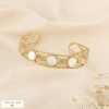 Bracelet jonc acier inoxydable ajouré nacre 0226084 blanc