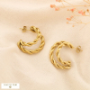Boucles d’oreilles demi-créoles acier inox torsadé 0325583 doré
