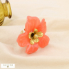Bague oversize ajustable acier résine marbré fleur 0426055 rouge corail