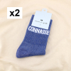 2 paires chaussettes à paillettes message CONNASSE 0625086 bleu