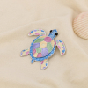 Broche aimantée tortue métal émaillé strass 0526045 multi