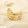 Bracelet manchette acier marin émail poissons 0226106 naturel/beige