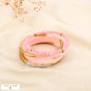 Lot de 4 bracelets jonc acier inox résine marbré 0226122 fushia