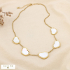 Collier acier inoxydable nacre organiques 0126070 blanc