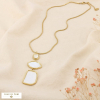 Collier acier inox nacre pendentif multi-formes 0126071 blanc