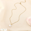 Collier acier inoxydable perle d’eau douce 0126069 blanc