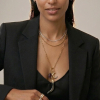 Collier sautoir acier résine forme corne marbrée 0126055