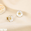 Boucles d’oreilles étoile de mer acier inox émail 0326058 blanc
