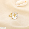 Bague acier inoxydable ouverte étoile de mer émail 0426019 blanc
