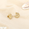 Boucles d’oreilles acier inox émail escargot de mer 0326056 blanc