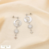 Boucles d’oreilles acier ajouré soleil lune étoile 0325599 argenté