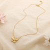 Collier acier inoxydable strass motif papillon 0126118 doré