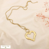 Collier sautoir acier inoxydable cœur martelé 0126186 doré
